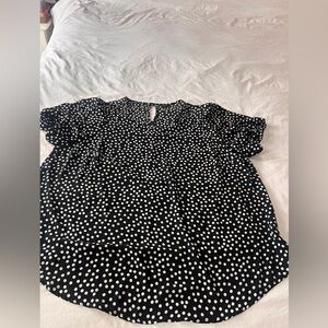 Torrid Black and White Polka Dot Blouse Size 2